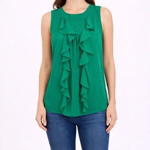 Duro Olowu Vibrant Green Sleeveless Blouse XSmall